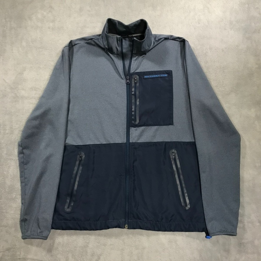 Southern Tide Jacket Men's M Blue Quick-Dry Stretch Sea Foam Performance Zip Up